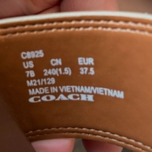 COAH Allanah Sandal In Signature Canvas, Women US 7B, Khaki plateforme sandles - Picture 9 of 11